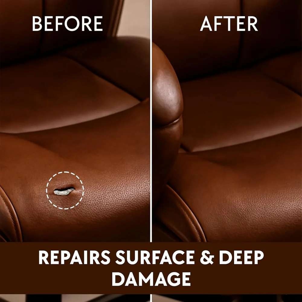 Leather Hero Black Furniture Repair Kit 6pc Complete Set- Cracks Peeling Scuffs - Picture 3 of 6